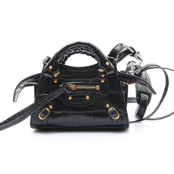 BALENCIAGA 巴黎世家 Neo Classic Super Nano Motorcycle 兩用包 黑色 牛皮 669537