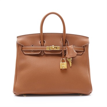 HERMES 愛馬仕 Birkin 25 手提包 金色 Clemence牛皮 A刻