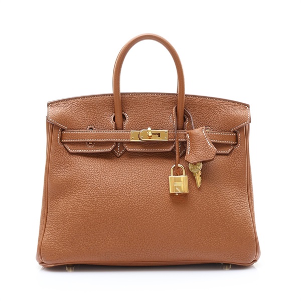 HERMES 愛馬仕 Birkin 25 手提包 金色 Clemence牛皮 A刻