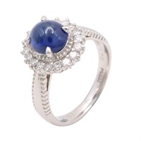 JEWELRY 無品牌珠寶 戒指 #49 藍寶石 鑽石 PT900鉑金 Sapphire 5.74g