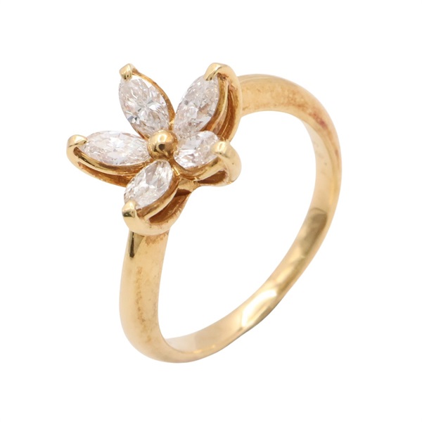 JEWELRY 無品牌珠寶 Floral 戒指 #49 鑽石 18K黃金 Diamond 3.11g