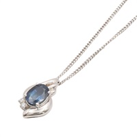 JEWELRY 無品牌珠寶 項鍊 藍寶石 鑽石 PT850鉑金 Sapphire 5.5g