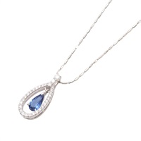 JEWELRY 無品牌珠寶 項鍊 藍寶石 鑽石 PT900/PT850鉑金 Sapphire  4.0g