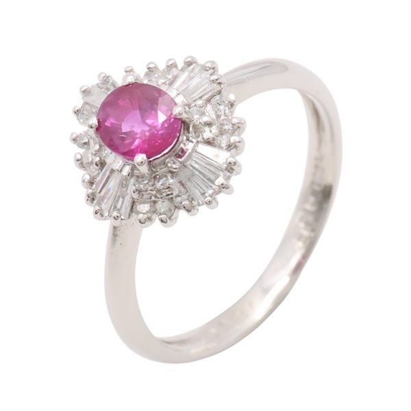 JEWELRY 無品牌珠寶 戒指 #51 紅寶石 鑽石 PT900鉑金 Ruby  3.55g