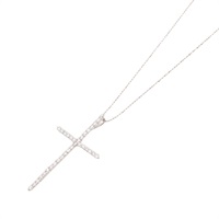 JEWELRY 無品牌珠寶 十字架 項鍊 鑽石 18K白金 Diamond  3.3g