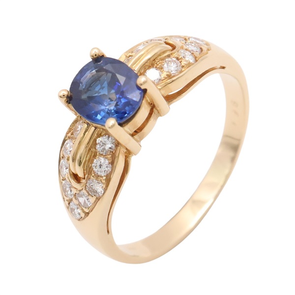 JEWELRY 無品牌珠寶 戒指 #51 藍寶石 鑽石 18K黃金 Sapphire 3.8g