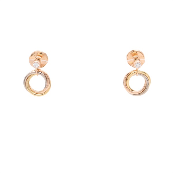 Cartier 卡地亞 Trinity Pierced 耳環 18K黃金 鑽石 B8043200