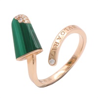 BVLGARI 寶格麗 Gelati 戒指 #56 18K玫瑰金 孔雀石 AN858329