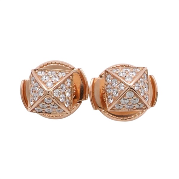 HERMES 愛馬仕 Clou d'H 針式耳環 18K玫瑰金 鑽石 H223504B