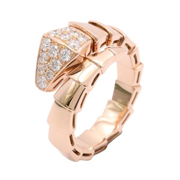BVLGARI 寶格麗 Serpenti Viper 戒指 #57 18K玫瑰金 AN855318