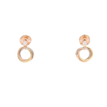 Cartier 卡地亞 Trinity 鑽石 耳環 18K 三色三金 B8043200