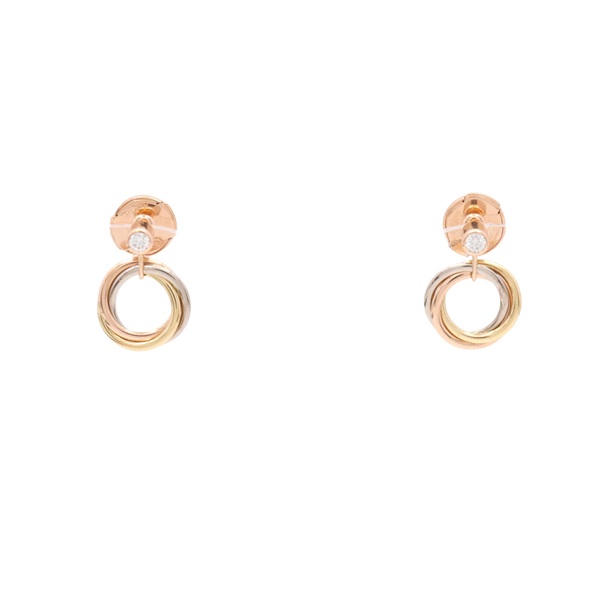 Cartier 卡地亞 Trinity 鑽石 耳環 18K 三色三金 B8043200