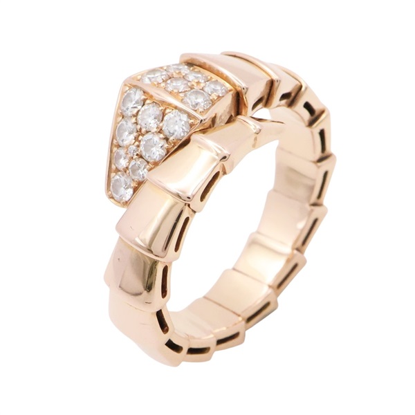 BVLGARI 寶格麗 戒指 Serpenti Viper 鑽石 戒指 18K玫瑰金 345206