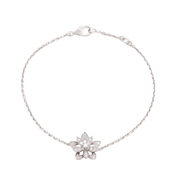 Van Cleef & Arpels 梵克雅寶 Lotus 蓮花鏤空 手鍊 18K白金 鑽石 VCARP1AB00