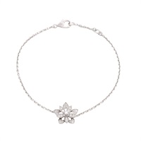 Van Cleef & Arpels 梵克雅寶 Lotus 蓮花鏤空 手鍊 18K白金 鑽石 VCARP1AB00