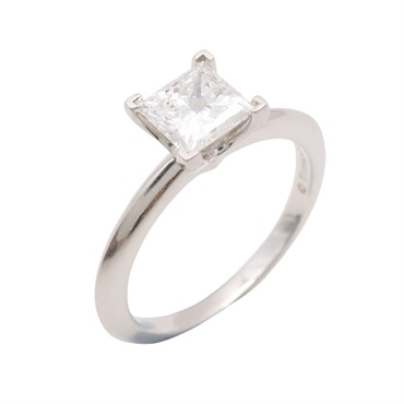 Tiffany & Co 蒂芬妮 Princess Solitaire 鑽石戒指 PT950鉑金