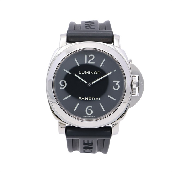 PANERAI 沛納海 Luminor Base 腕錶 黑色錶盤 橡膠錶帶 不鏽鋼 PAM00112
