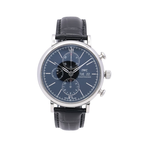 IWC 萬國錶 Portofino 腕錶 黑色錶盤 皮革錶帶 不鏽鋼 IW391008
