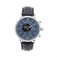 IWC 萬國錶 Portofino 腕錶 黑色錶盤 皮革錶帶 不鏽鋼 IW391008