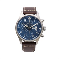 IWC 萬國錶 Pilot's Edition 小王子 腕錶 藍色錶盤 棕色皮革錶帶 不鏽鋼 IW377706