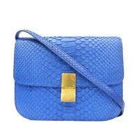 【再降價】藍色 蛇皮 Classic Box Bag 肩背包