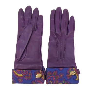 紫色 羊皮 變形蟲 印花 手套