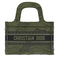 【再降價】綠色 緹花帆布 Dior Book Tote Mini 迷你手提包