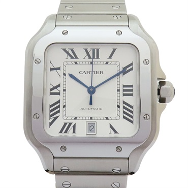 白色錶盤 精鋼 皮革錶帶 SANTOS DE CARTIER 40mm 腕錶 177241BX