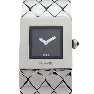 黑色錶盤 銀色精鋼 Matelasse 腕錶 H0009
