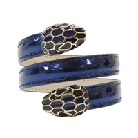 藍色 皮革 琺瑯 雙蛇頭 手環