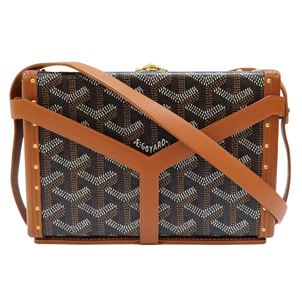 GOYARD 黑色 PVC塗層帆布 硬方盒 Minaudiere Trunk 斜背包