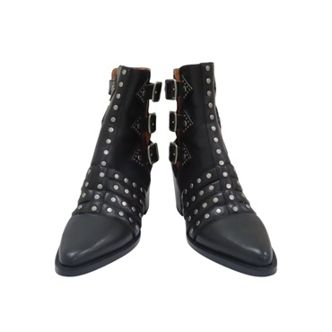 黑色 牛皮 鉚釘 Pheobe Bootie 短靴 #5.5