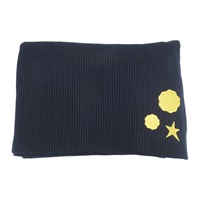 黑色 羊毛編織 毯子 【CHANEL 香奈兒】