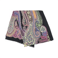 紫色 真絲 Jamawar 絲巾 圍巾【Etro艾绰】