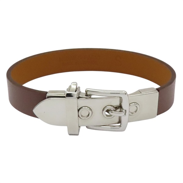【再降價】銀色 皮帶扣 棕色皮革 Java 10 手環