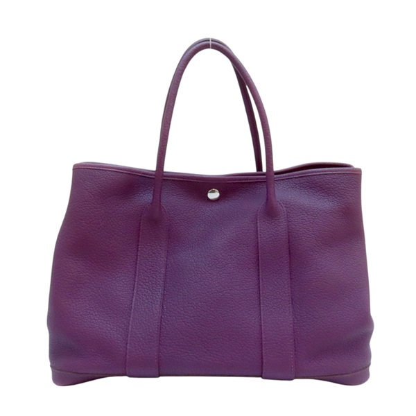 【再降價】紫色牛皮 Garden Party 36 手提包【HERMES 愛馬仕】 VP 口O