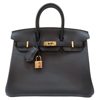 黑色 Swift牛皮 Birkin 25 柏金包 手提包 U刻 金扣 U SA 022 WX