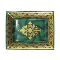 綠色 金色 Limoges 瓷盤