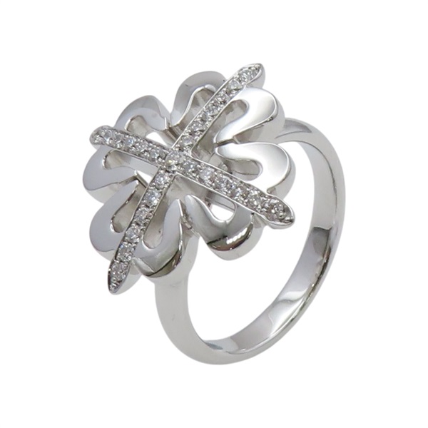 14K 白金 鑽石 幸運草 戒指 #9 Diamond 6.6g