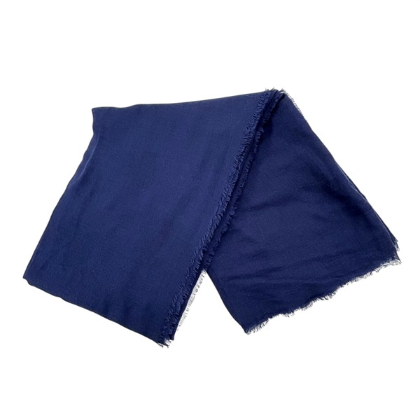 【再降價】深藍色 羊毛 喀什米爾 圍巾【CHANEL 香奈兒】