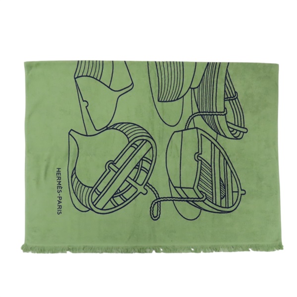 【再降價】綠色 棉質 沙灘毛巾【HERMES 愛馬仕】