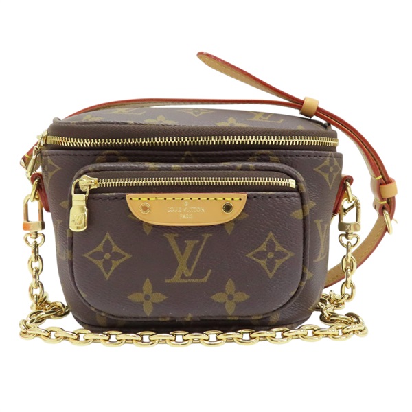 棕色 原花 帆布 Mini Bumbag 肩背包 M82335