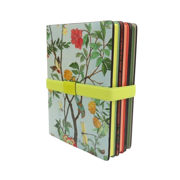 【再降價】藍 紅 白 Demetra材質 Tian印花 筆記本 三本一套【GUCCI 古馳】