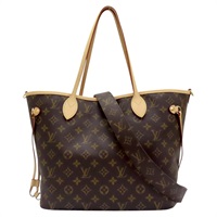 棕色 原花 帆布 Neverfull Bandouliere Inside Out MM 兩用包 托特包 M12257