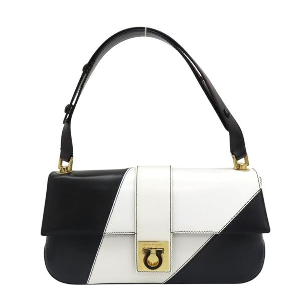 黑/白色牛皮 肩背包