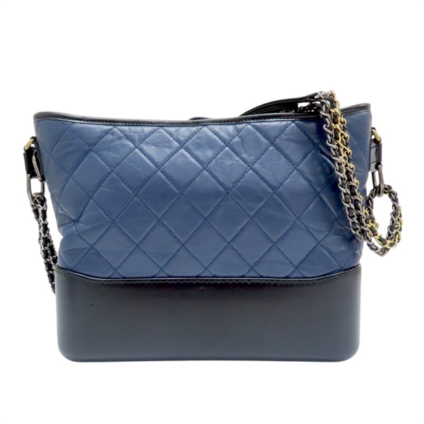 藍色 黑色 牛皮 Gabrielle 流浪包 肩背包 無卡