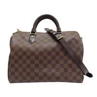 棕色 棋盤格 PVC塗層帆布 Speedy Bandouliere 30 兩用包 N41367