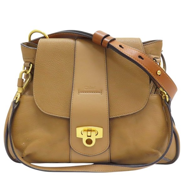 【再降價】棕色 牛皮 肩背包【Chloe 克羅伊】