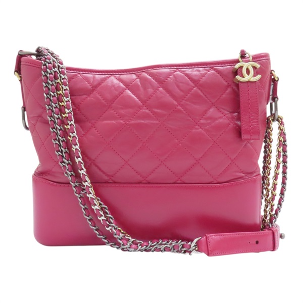 紅色 菱格紋 皮革 鍊帶 Gabrielle 流浪包 肩背包 無卡