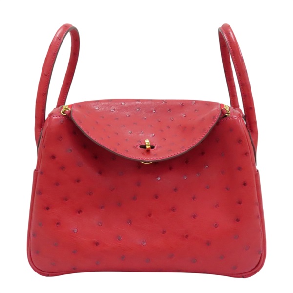 紅色 Ostrich鴕鳥皮 Lindy 26 兩用包【HERMES 愛馬仕】 MM 009 NG